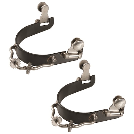 Jacks Imports Black Steel Bumper Spurs with Rowel 1251